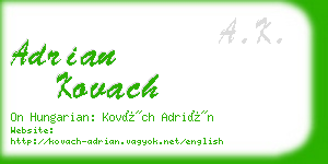 adrian kovach business card